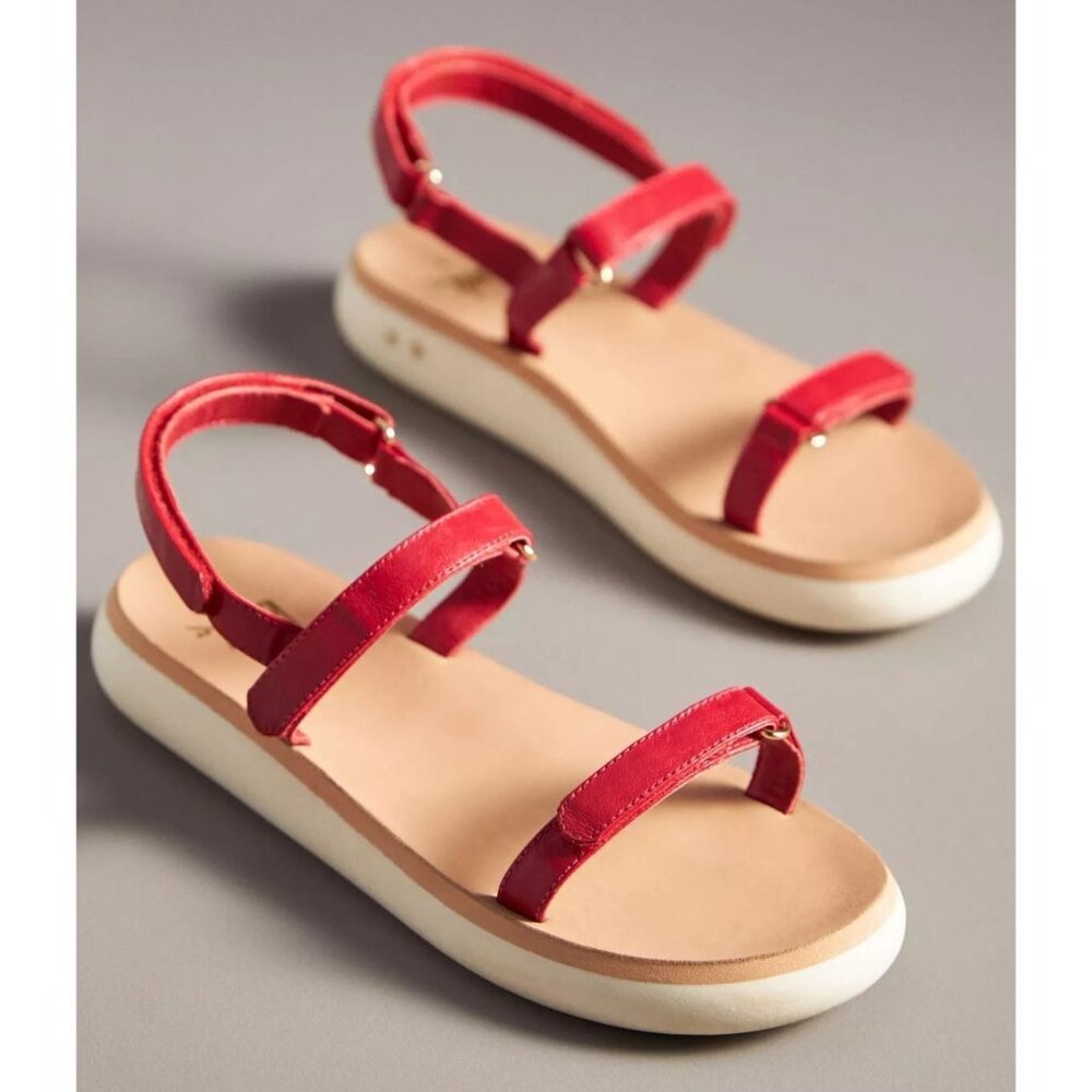 NEW w/Box Beek Tyto Bright Red Strappy Platform Sandals Size 8